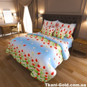 Комплект постельного белья Gold N-7019-blue
